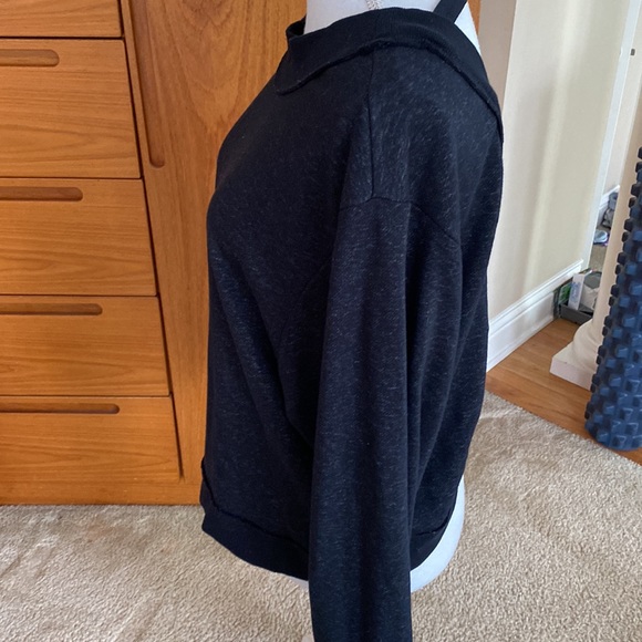 NWOT PILCRO/ Anthropologie brand black/gray pullover top with gathered V back. - Picture 3 of 7